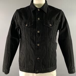 3SIXTEEN Size L Black Solid Denim Selvedge Jacket